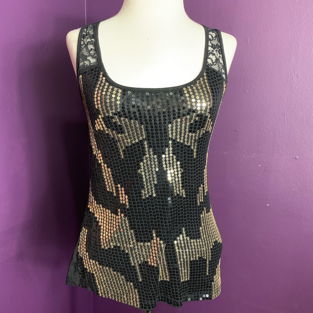 Sequins & Lace Tank Top